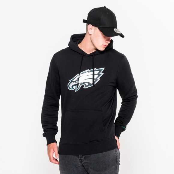 Philadelphia Eagles Womens Black Comfy Cord Hooded Sweatshirt